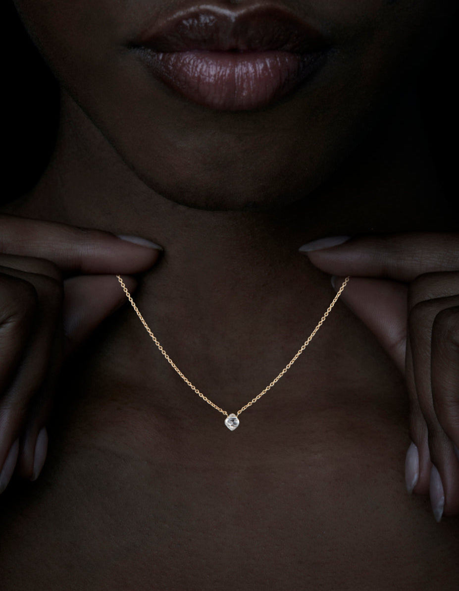 Natural Octahedron Diamond Necklace – 0.79 ct.