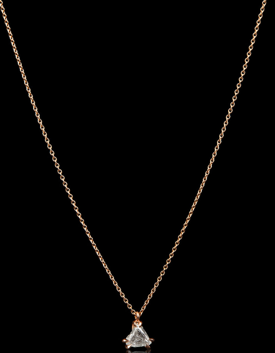 Understated Raw Diamond Rose Gold Necklace – 0.94 ct.