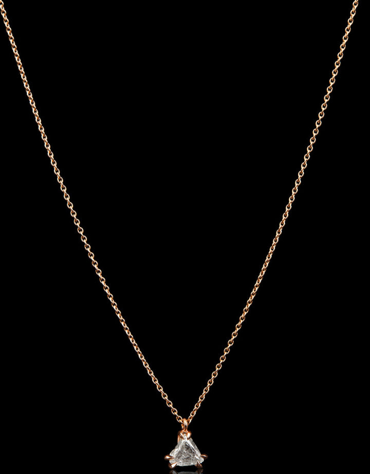 Understated Raw Diamond Rose Gold Necklace – 0.94 ct.