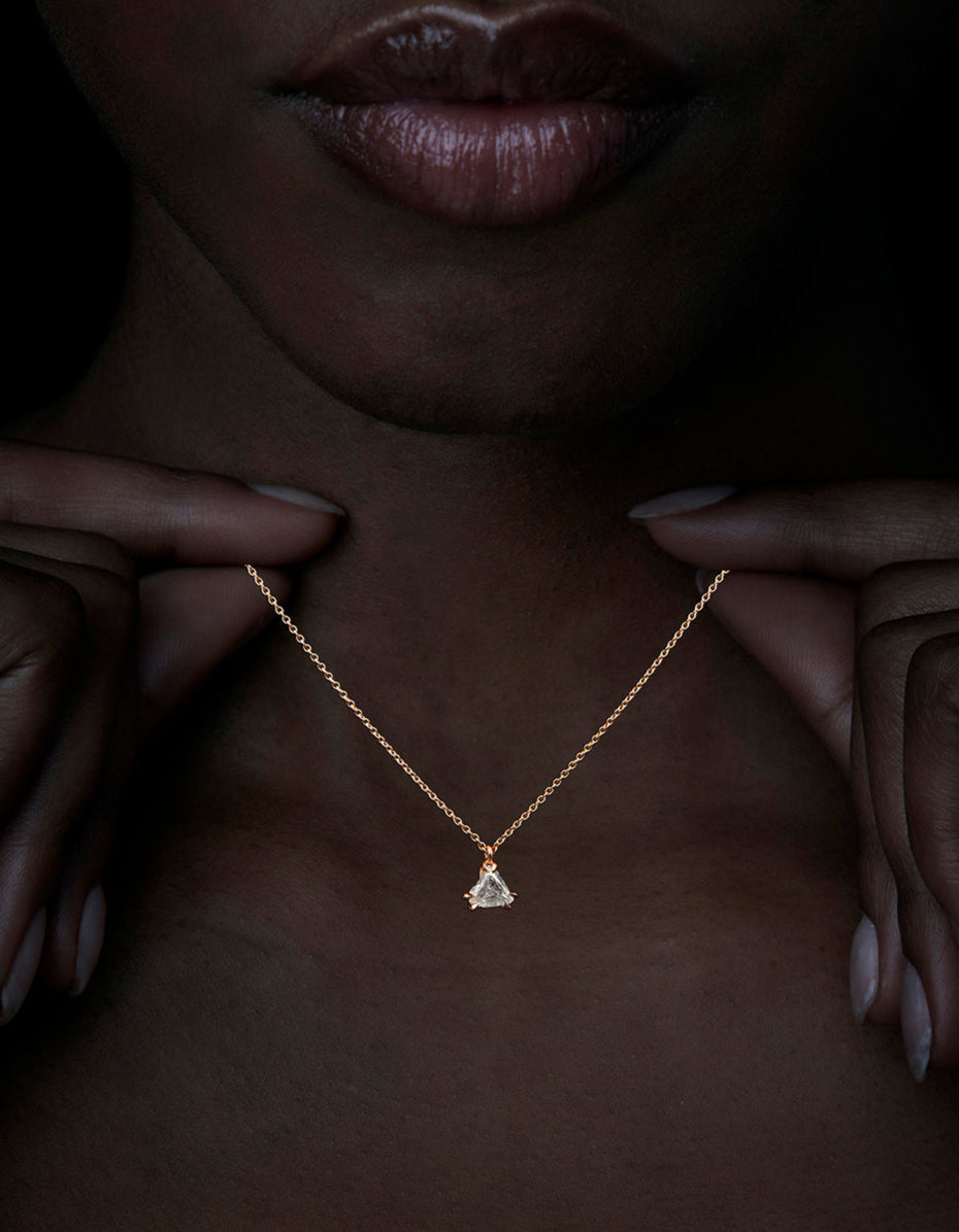 Understated Raw Diamond Rose Gold Necklace – 0.94 ct.
