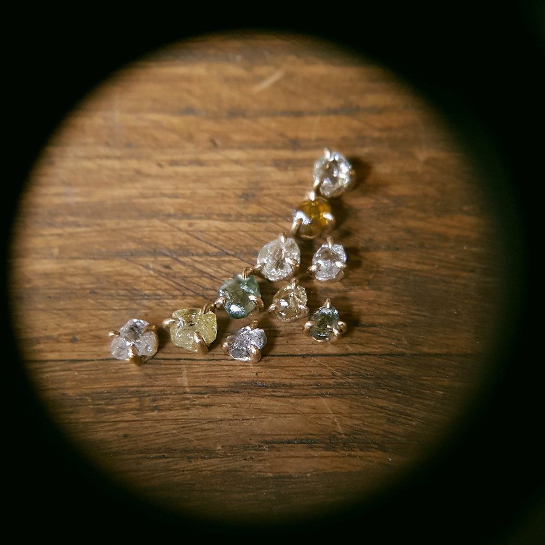 10th Anniversary Rough Diamond Gold Necklace Showpiece – 7.38 ct.