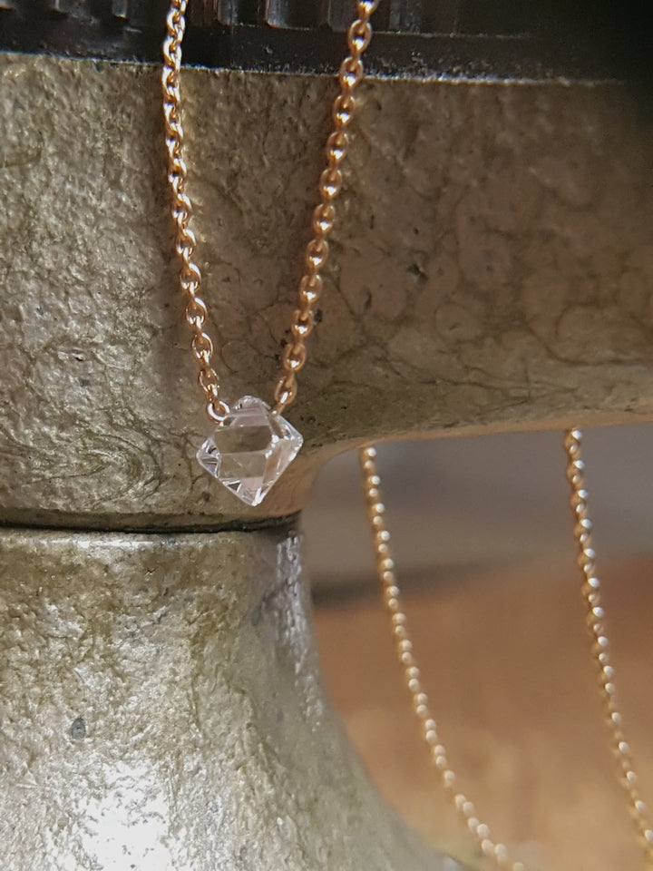 Floating Octahedron Diamond Necklace – 0.68 ct.