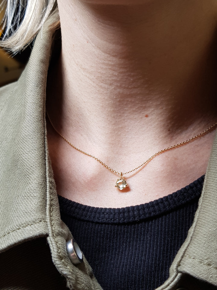 Simple Raw Diamond Gold Necklace – 1.21 ct.