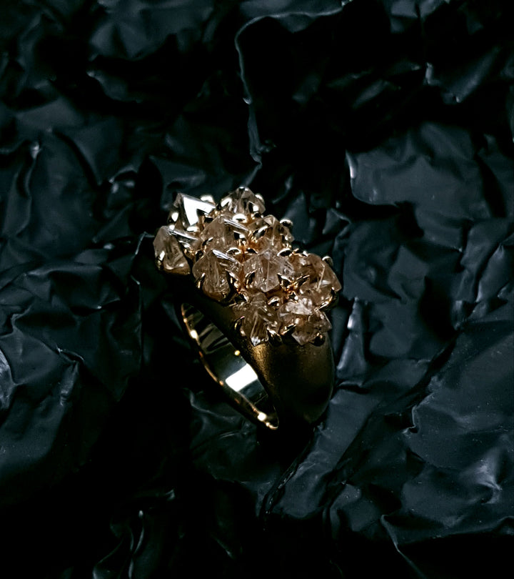 Uncut Octahedron Diamonds in Cocktail Ring – 7.25 ct.