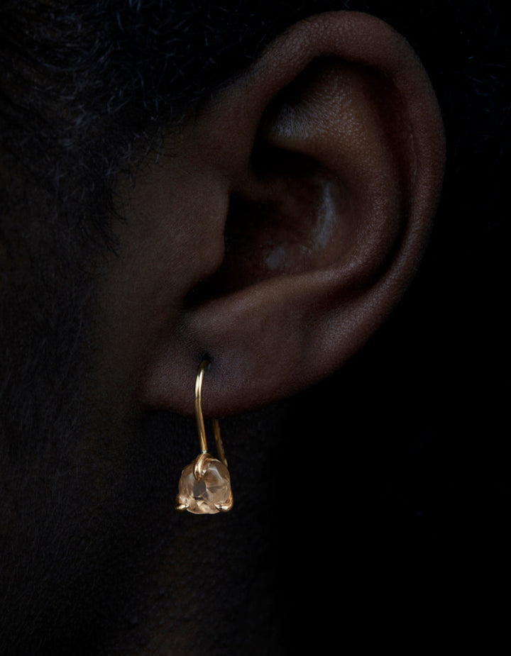 Warm & Golden Rough Diamond Earrings – 3.10 ct.