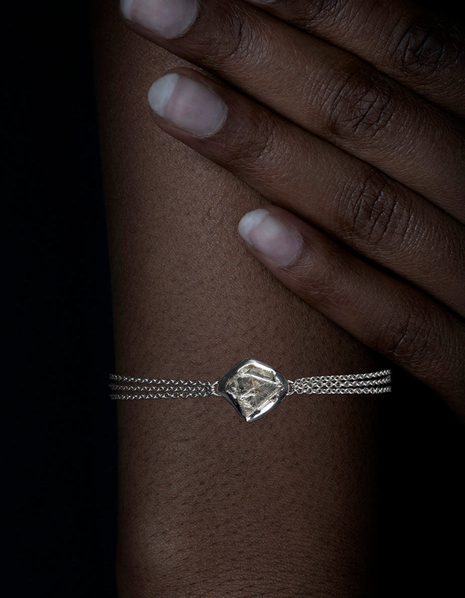 Unique Raw Diamond in White Gold – 3.43 ct.