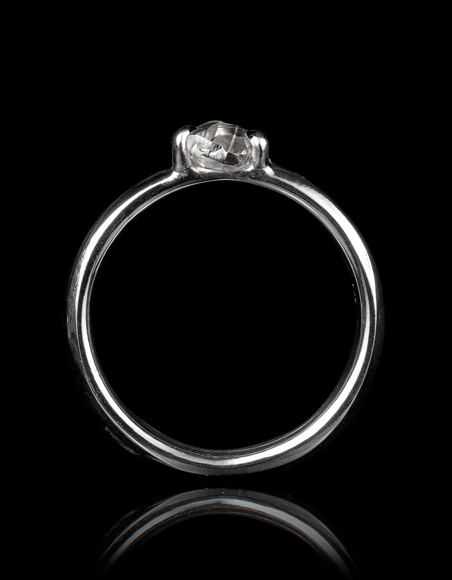 South African Shiny Rock in Double Ring – 0.89 ct.
