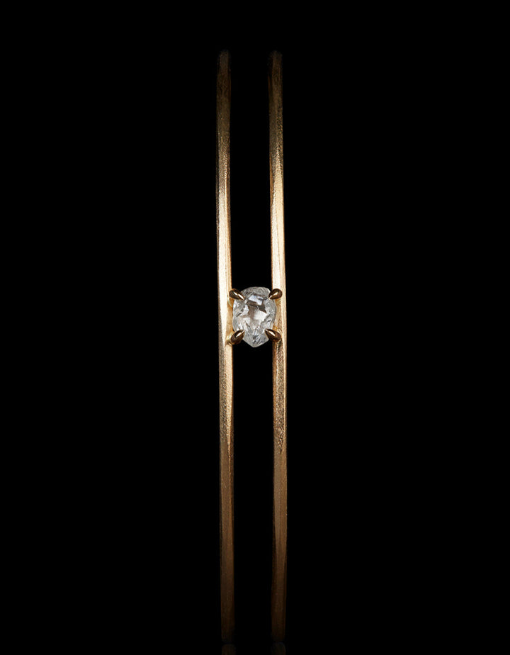 Raw Diamond Gold Bangle Made in Copenhagen – 1.09 ct.