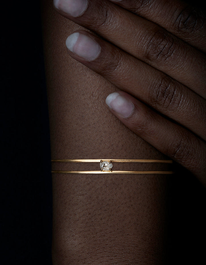 Raw Diamond Gold Bangle Made in Copenhagen – 1.09 ct.