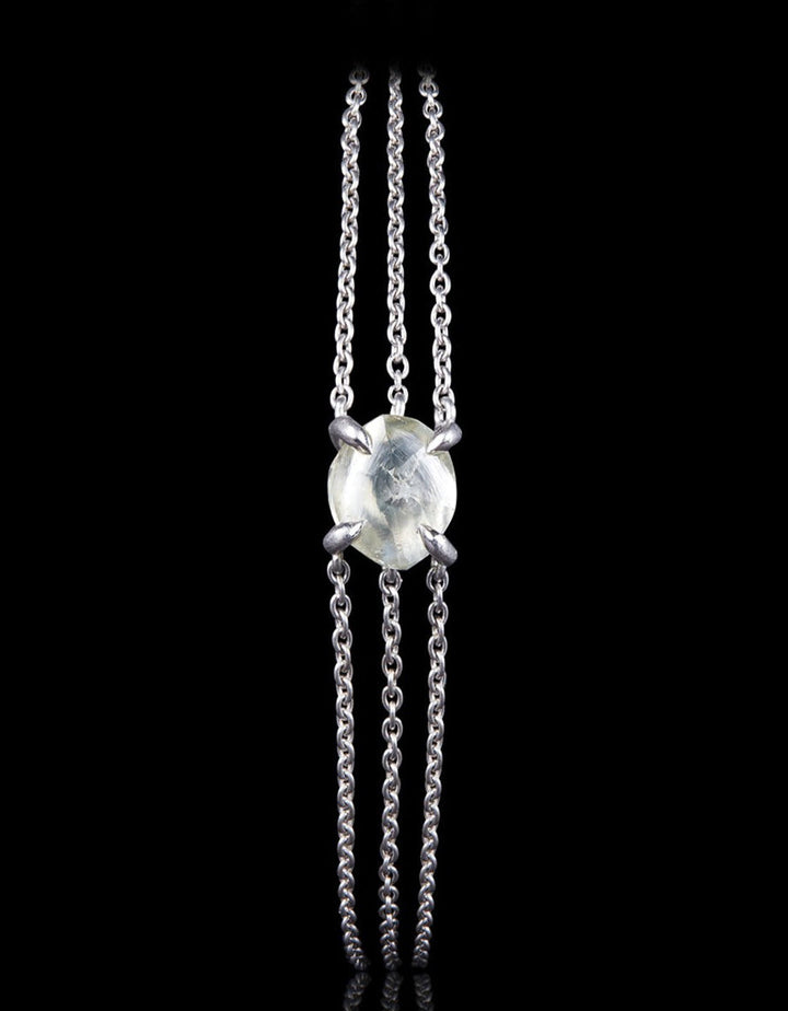 Edgy Contrast White Gold Bracelet